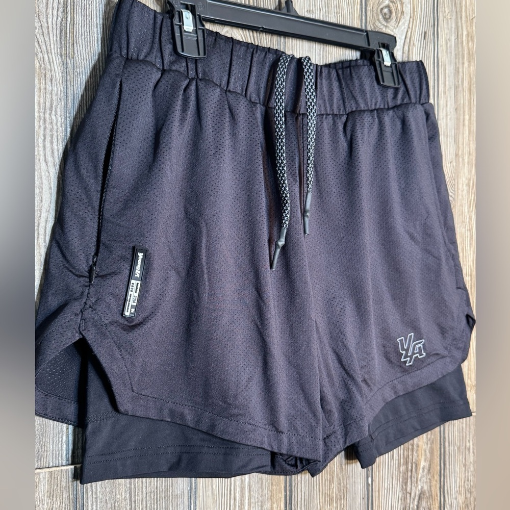 YoungLA Black Athletic Shorts with Elastic Waistband